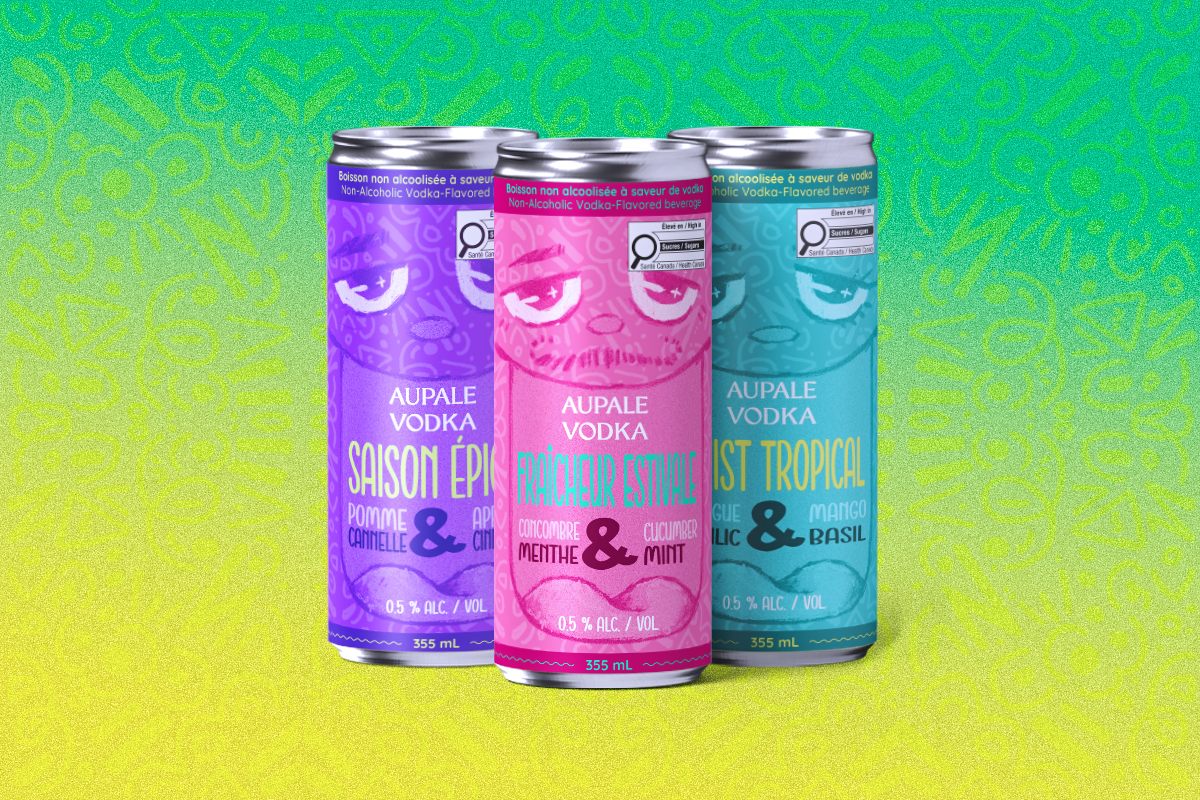 Aupale Vodka — Design d'emballage et étiquette, packaging designer Montréal Dania Popescu